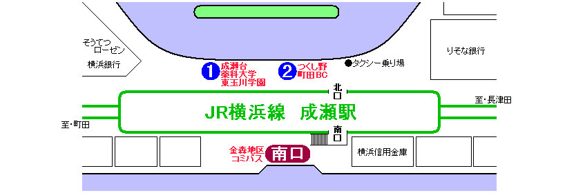 成瀬駅　バス乗り場案内図